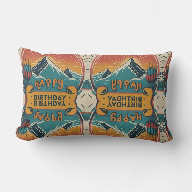 Happy Birthday Cake  Lumbar Cushion (Front)