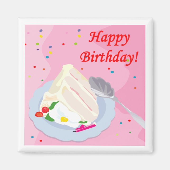 Happy Birthday Cake Magnet (Front)