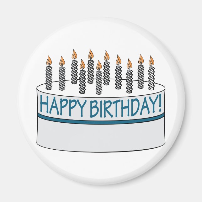 Happy Birthday Cake Magnet (Front)