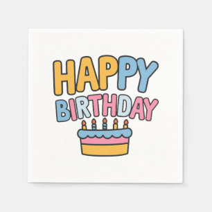 Happy Birthday Cake Napkin