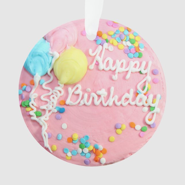 Happy Birthday Cake Ornament (Front)