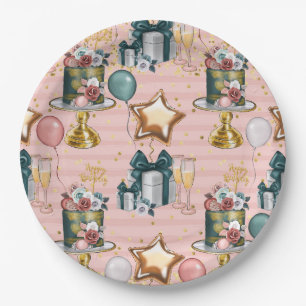 Happy Birthday Cake Paper Plate