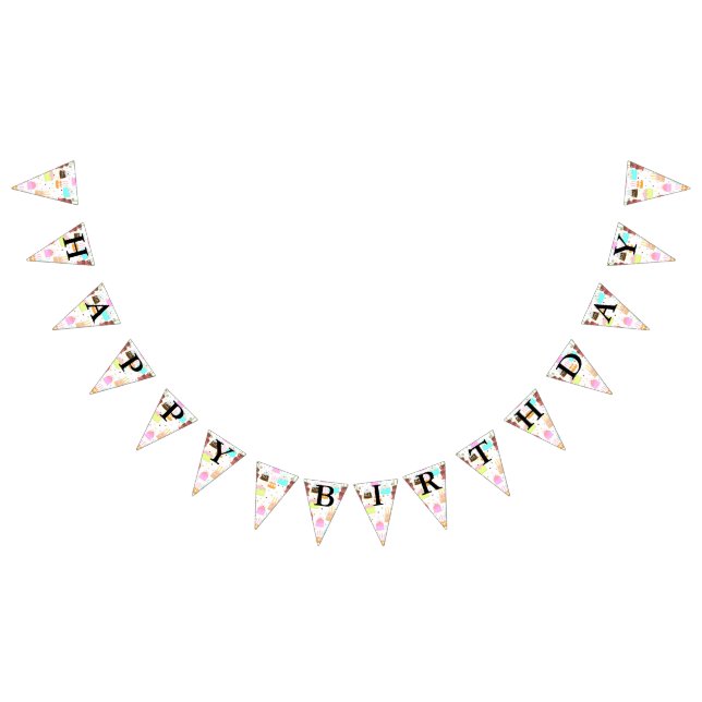 Happy Birthday Cake Pattern Bunting (All)