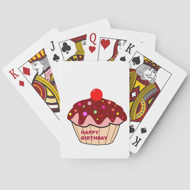 Happy Birthday Cake Playing Cards (Back)