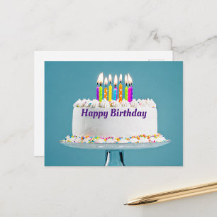 Happy Birthday Cake Postcard