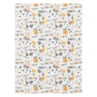 Happy birthday cake print tablecloth