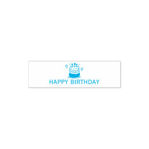 Happy birthday cake self-inking stamp