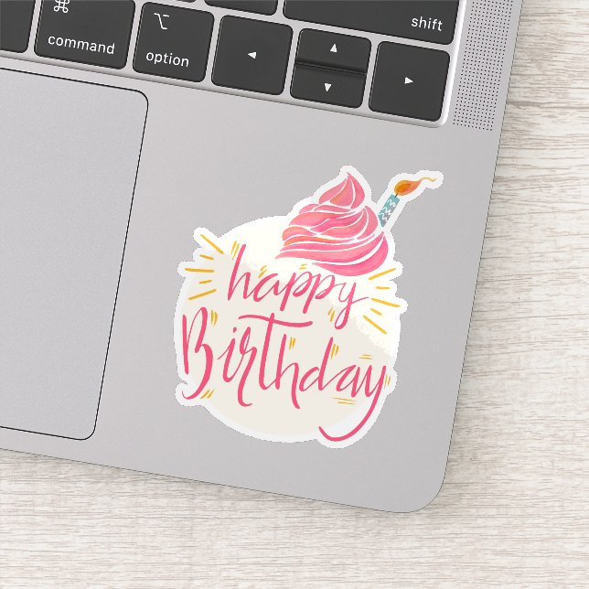 Happy birthday cake sticker  (Detail)