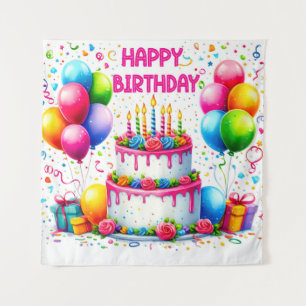Happy Birthday Cake  Tapestry