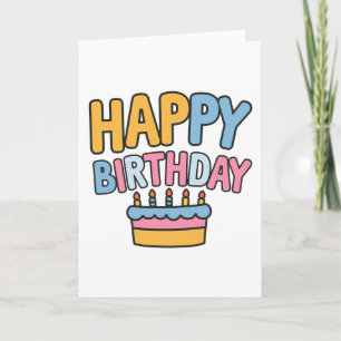 Happy Birthday Cake Thank You Card