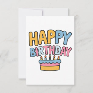 Happy Birthday Cake Thank You Card
