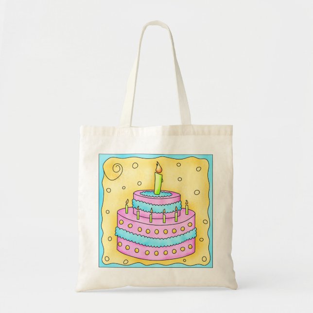 Happy Birthday Cake Tote Bag (Front)