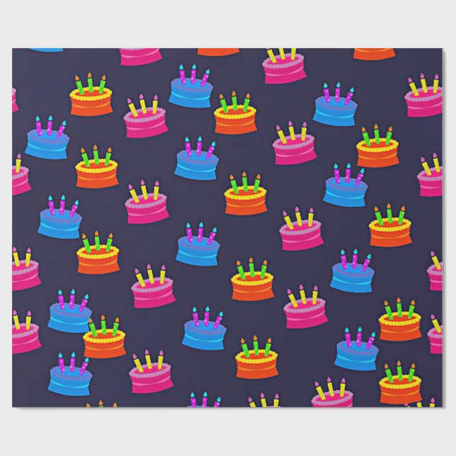 Happy Birthday, Cake with Candles, Wrapping Paper (Flat)