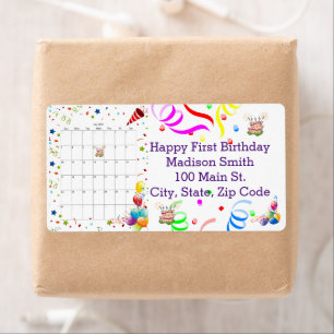 Happy Birthday Calendar July 2022 Address Label