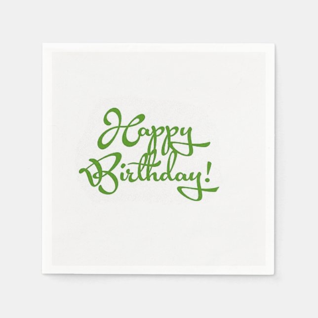 happy birthday calligraphy design napkin (Front)