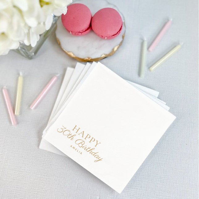 Happy Birthday calligraphy Personalised Napkin (Creator Uploaded)