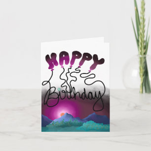 Happy Birthday Camping Balloons greeting card
