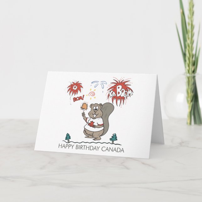 Happy  Birthday Canada Card (Front)