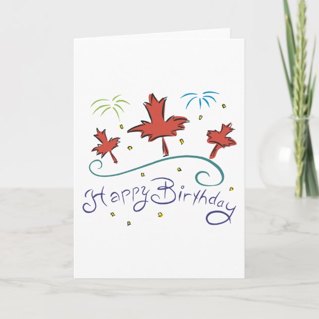 Happy  Birthday Canada Card (Front)
