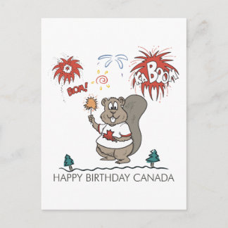 Happy  Birthday Canada Postcard