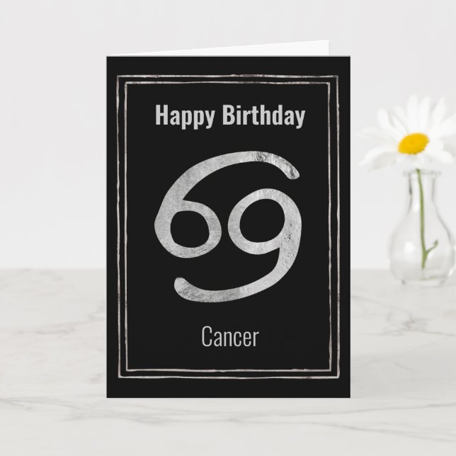 Happy Birthday Cancer zodiac star sign astrology   Card (Small Plant)