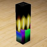 Happy Birthday Candles On Black Wine Box<br><div class="desc">Glowing colourful birthday candles on black with Happy Birthday Text.
Background colour can be changed.</div>
