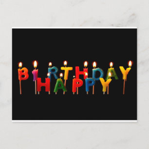 Happy Birthday candles postcards
