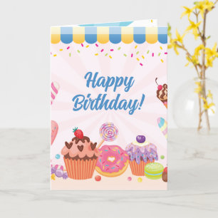 Happy Birthday Candy Shop Greeting Card