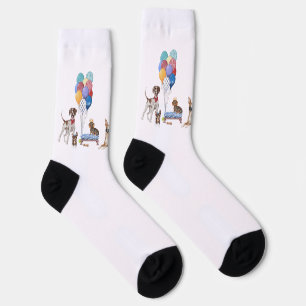 Happy Birthday Canine Dog Breeds Party Socks