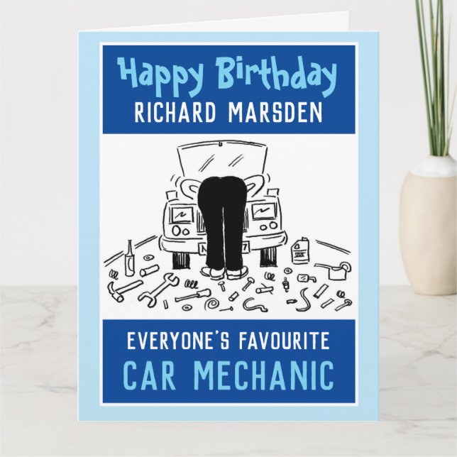 Happy Birthday Car Mechanic Card (Front)