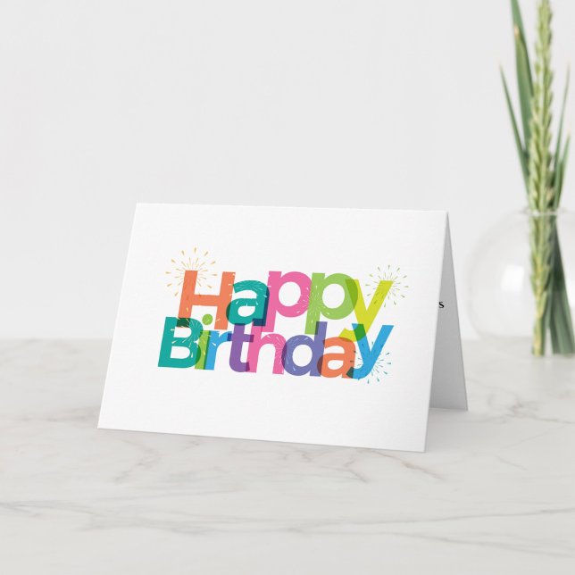 Happy Birthday Card ("Bursting with color, bursting with joy - Happy Birthday")
