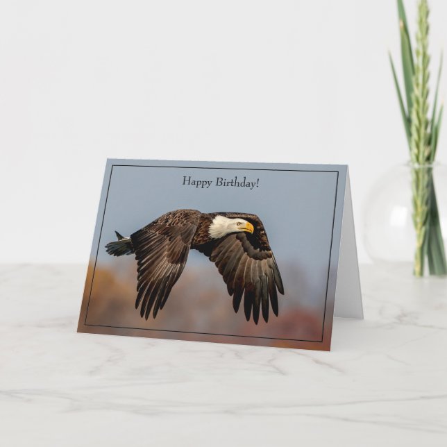 Happy Birthday Card Bald Eagle (Front)