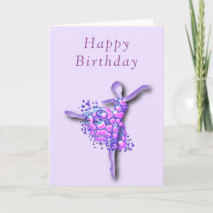 Happy Birthday Card Ballerina Woman Ballet Dancer