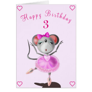 Happy Birthday Card Ballet Dancer Mouse Your Years