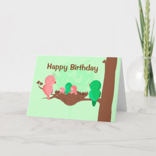 Happy Birthday Card Birds Singing