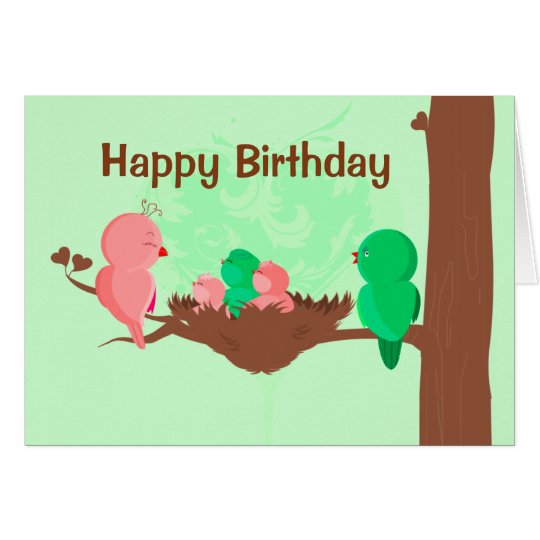 Happy Birthday Card Birds Singing