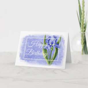 Happy Birthday Card - Blue Iris d1