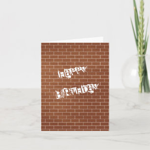 Happy Birthday Card Brick Wall Design Your Text
