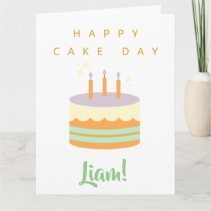 Happy Birthday Card Cake Day Custom Name Liam