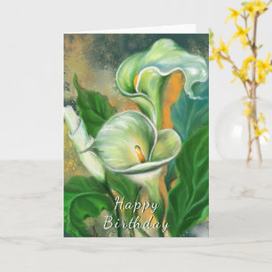 Happy Birthday Card Calla Lily Flower