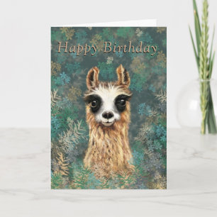 Happy Birthday Card Curious Baby Llama Fun