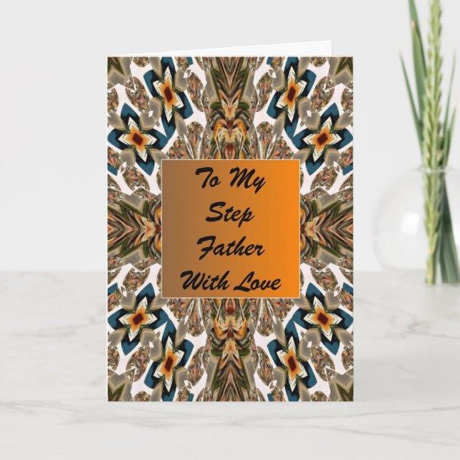 Happy Birthday Card For A Step Father Abstract (Front)