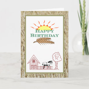 Happy Birthday Card For Farmers Etc.