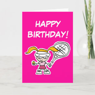 Happy Birthday card for little tennis player