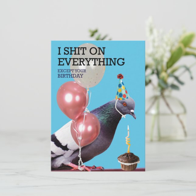Happy Birthday Card for Pigeons (Standing Front)