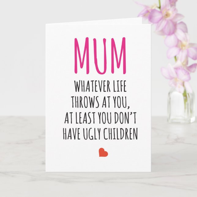 Happy Birthday Card Funny Joke Mum mothers day (Orchid)