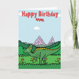 Happy Birthday Card - Green Hypacrosaurus