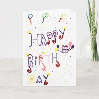 Happy Birthday Card - Handmade Kids' Drawing!