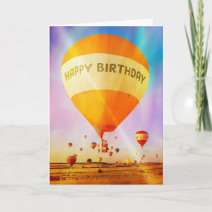 Happy Birthday Card: Hot-air Balloons Card