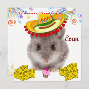 Happy Birthday Card Invitation Mice